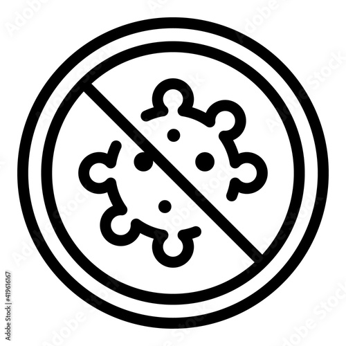 Stop virus icon. Outline stop virus vector icon for web design isolated on white background