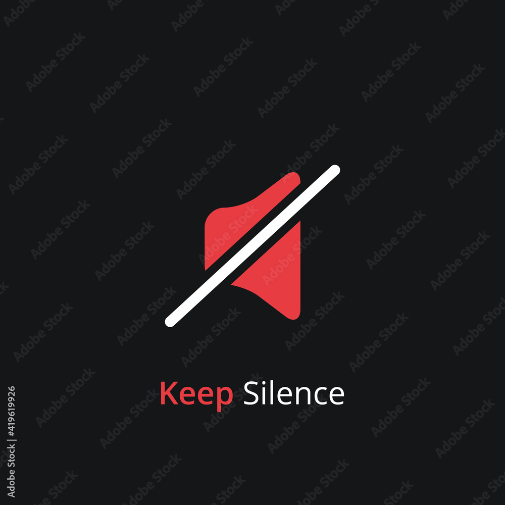 Keep silence symbol. Silent mode concept. Quiet please icon on white background. Vector Keep silence symbol. Silent mode concept. Quiet please icon on white background. Vector