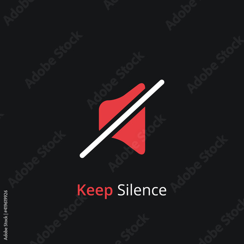 Keep silence symbol. Silent mode concept. Quiet please icon on white background. Vector