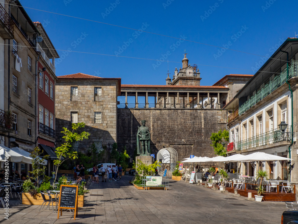 View of the Dom Duarte square in Viseu, Portugal