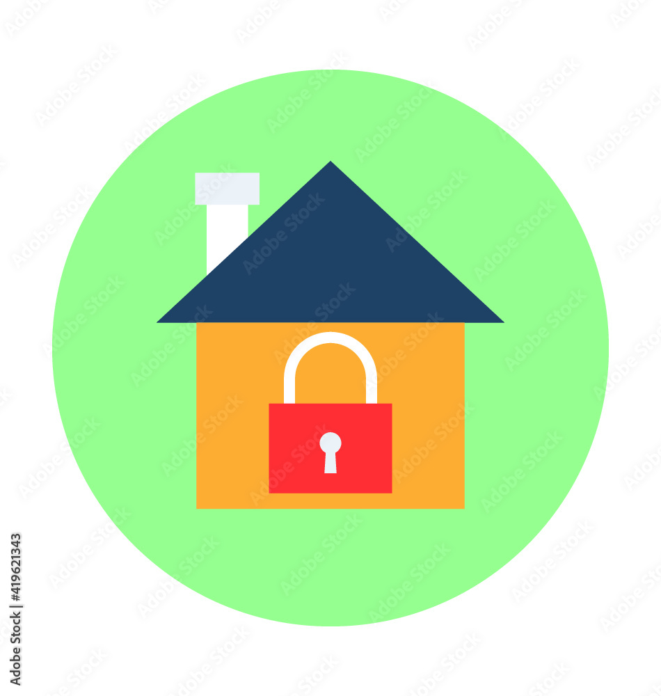 House Lock Vector Icon House Lock Vector Icon