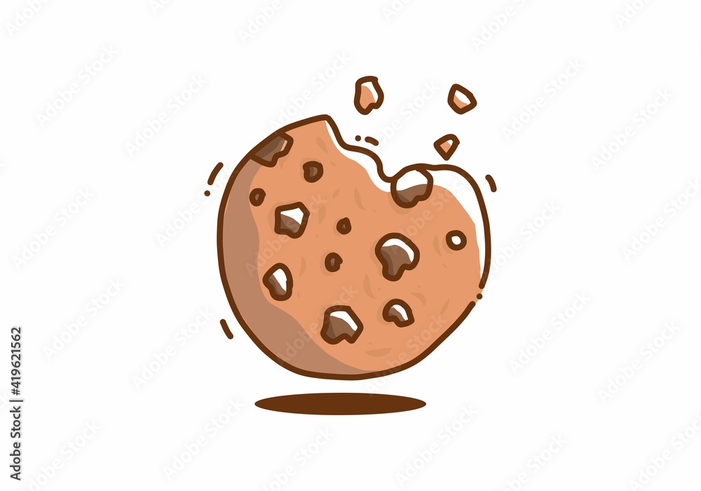 Simple brown cookies of illustration Simple brown cookies of illustration