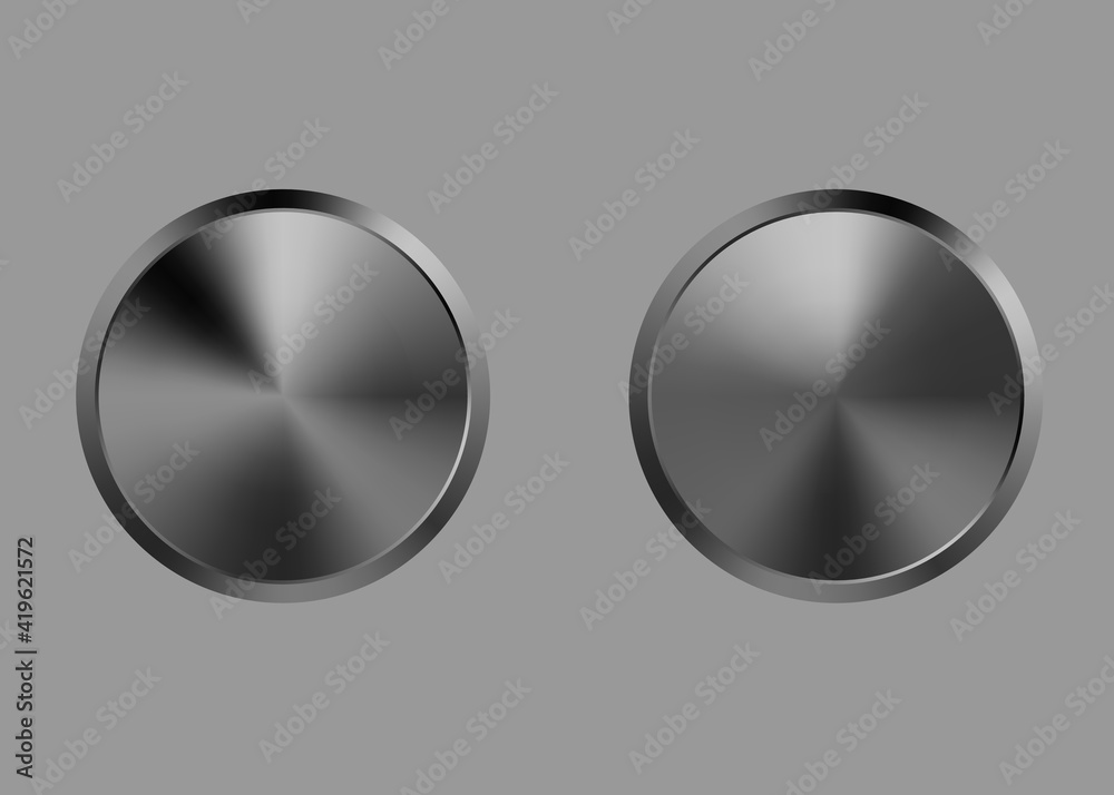 Realistic metal button with circular processing Realistic metal button with circular processing