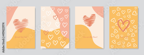 Cute hand drawn hearts seamless pattern, great for Valentine's Day, Weddings, Mother's Day - textiles, banners, wallpapers, backgrounds. 