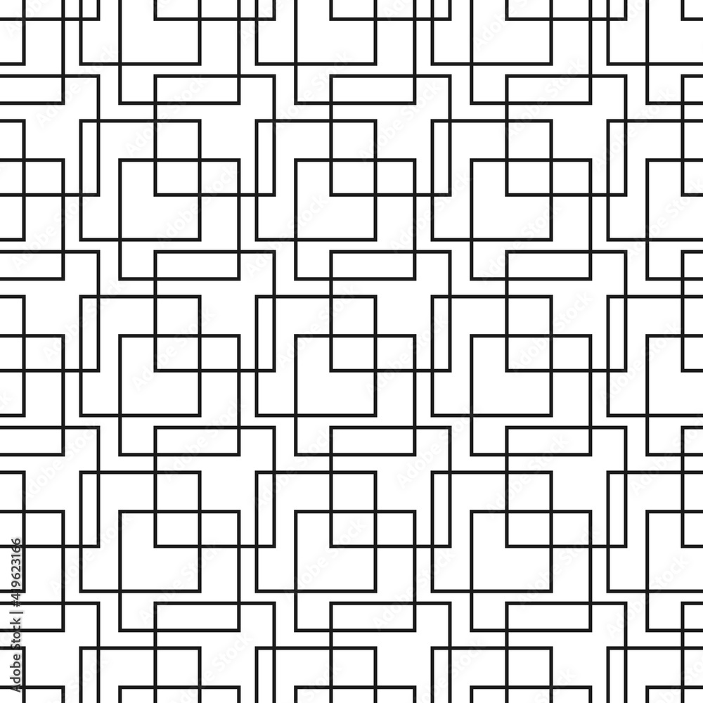 Geometric simple seamless vector pattern with black lines texture on white background. Stylish modern texture with monochrome trellis. Geometric simple seamless vector pattern with black lines texture on white background. Stylish modern texture with monochrome trellis.