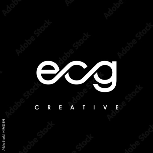 ECG Letter Initial Logo Design Template Vector Illustration