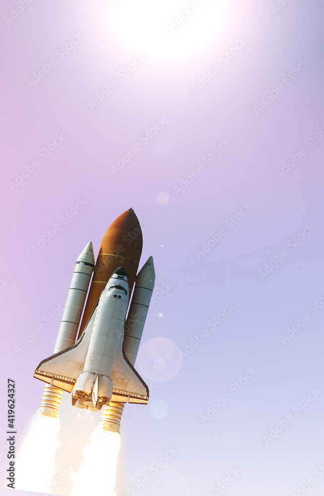 Rocket. The elements of this image furnished by NASA.