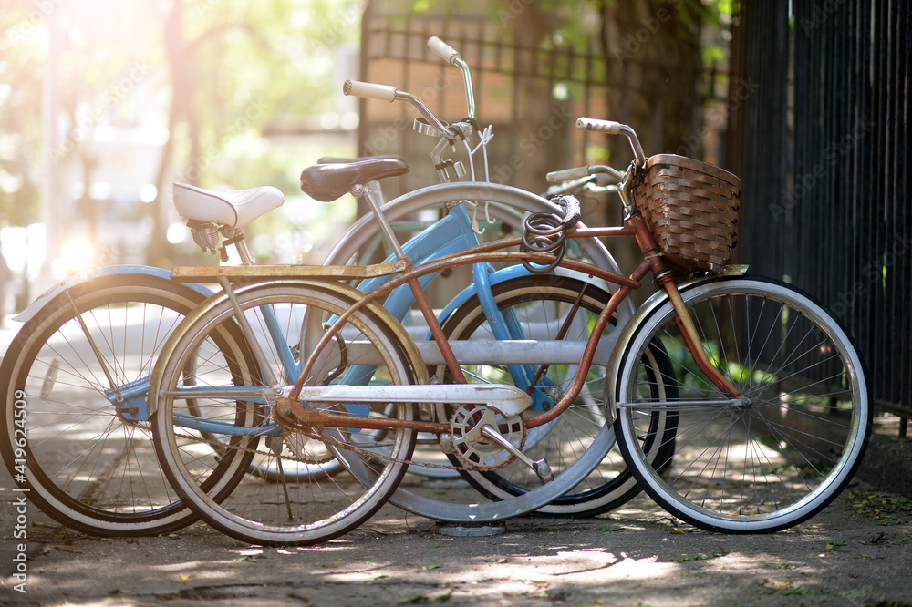 old bicycles in the park