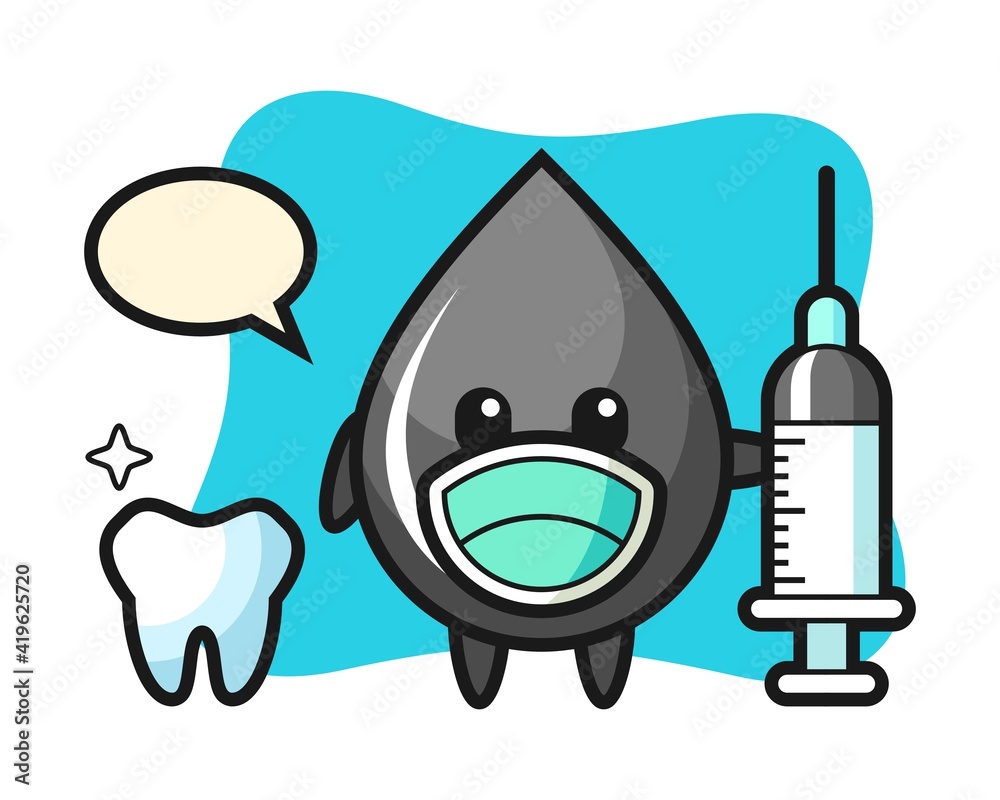 Mascot character of oil drop as a dentist Mascot character of oil drop as a dentist