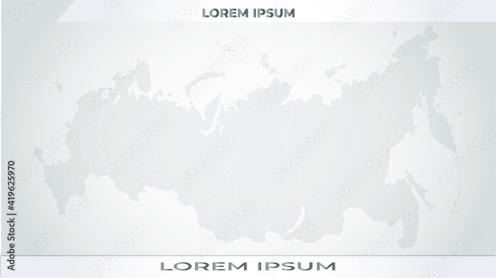 Naklejka premium on a gray background, the silhouette of the map of Russia.