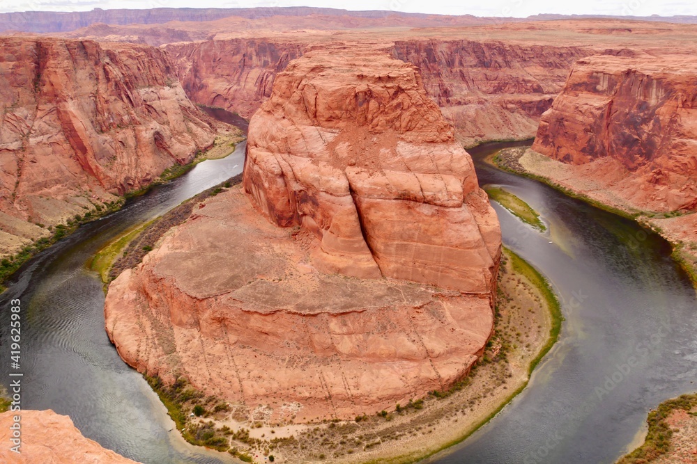 The curve of Colorado River in Horseshoe Bend, Page, Arizona, USA Stock  Photo