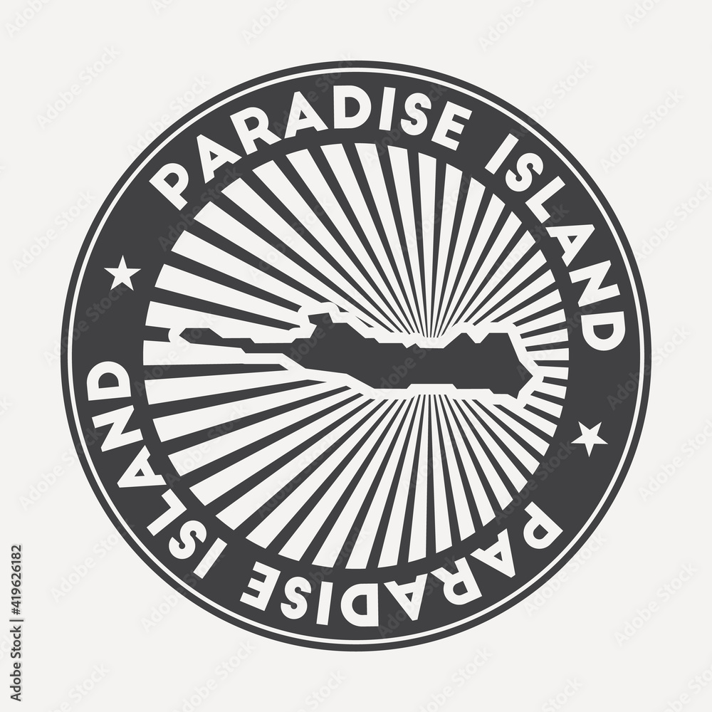 Fototapeta Hampton i Marynistyczny Paradise Island round logo. Vintage