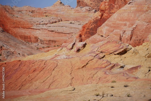 Amazing shape and colour sandstone at Fire Wave in Valley of Fire State Park, Nevada, USA