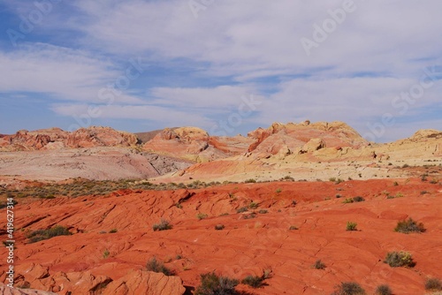 Beautiful red rock at Fire Wave in Valley of Fire State Park, Nevada, USA