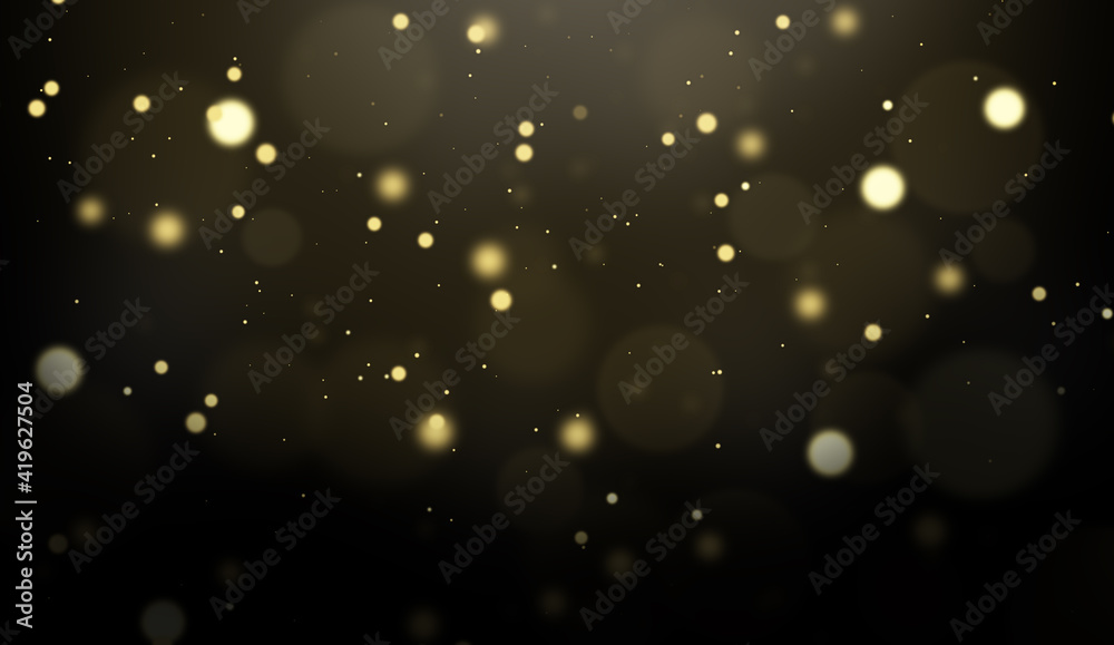 Festive abstract christmas texture, golden bokeh particles and highlights on dark background Festive abstract christmas texture, golden bokeh particles and highlights on dark background