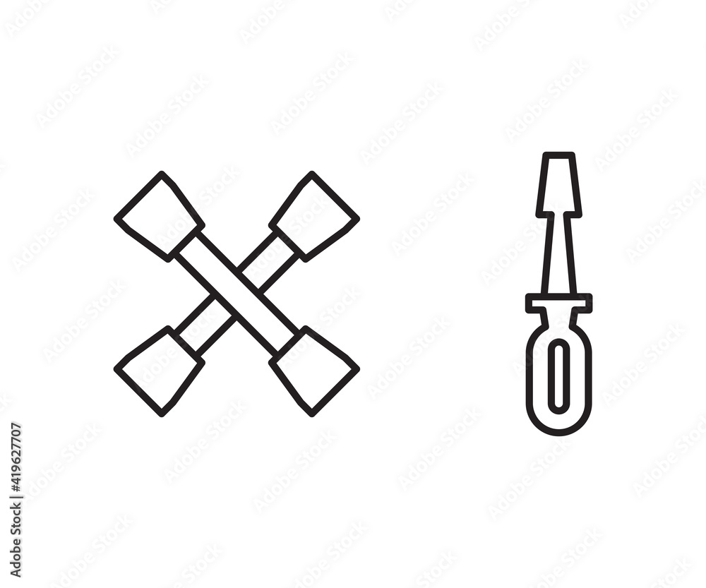 screwdriver and cross spanner icons vector screwdriver and cross spanner icons vector
