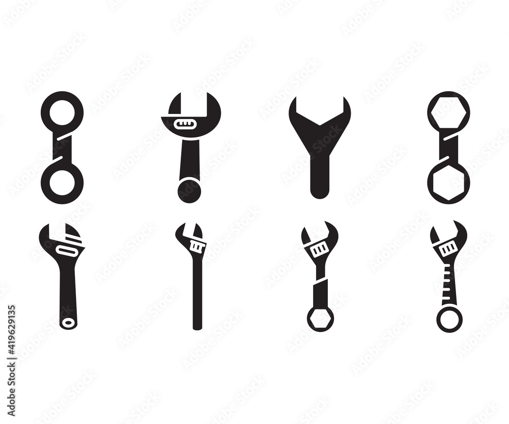 wrench icons set vector illustration wrench icons set vector illustration