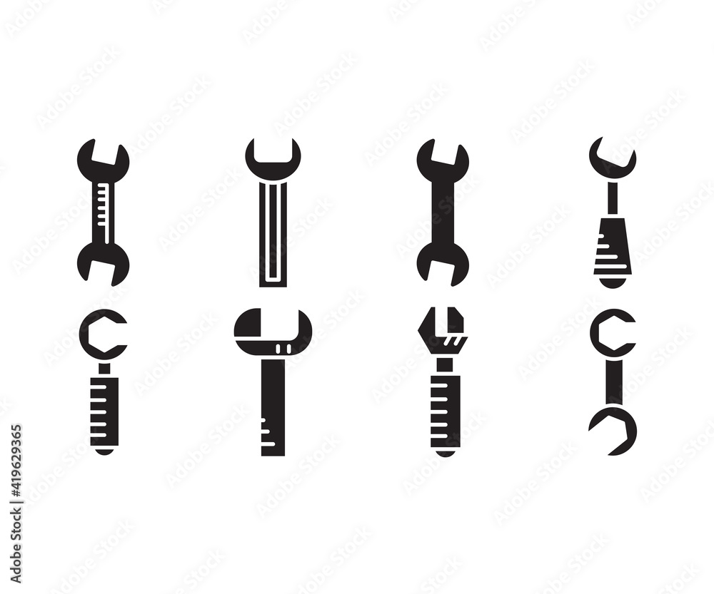 wrench icons set vector illustration wrench icons set vector illustration