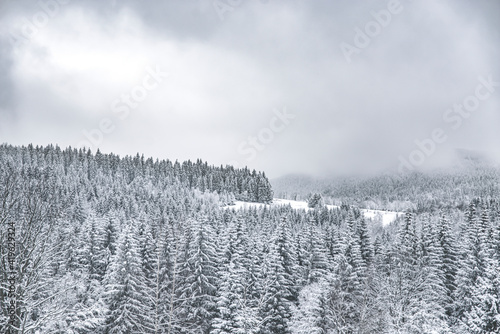 zima las góry śnieg