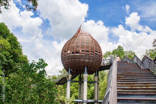 Photography Singapore Mar 7th 2021: The observation point next to kingfisher pond in the Sungei Buloh wetland reserve Singapore