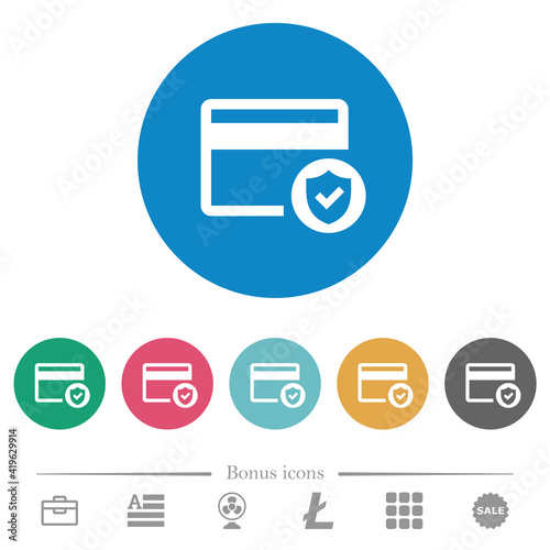 Free Download Safe credit card transaction flat round icons - GFXLoad