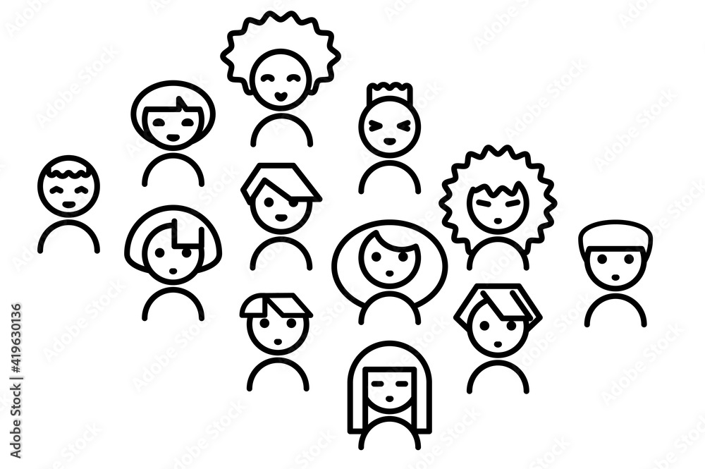 Vector icon set people portraits for social media. Vector icon set people portraits for social media.