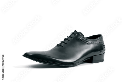 Elegant footwear personal accessory for men studio shoot