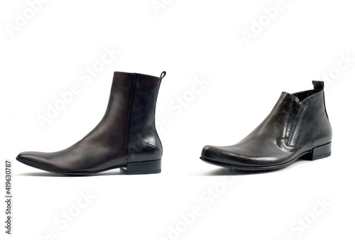 Elegant footwear personal accessory for men studio shoot