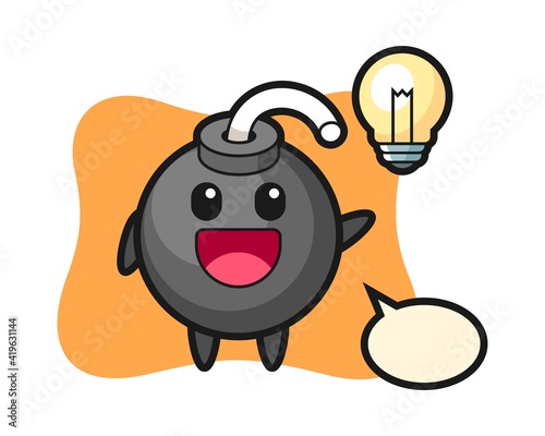 Bomb character cartoon getting the idea