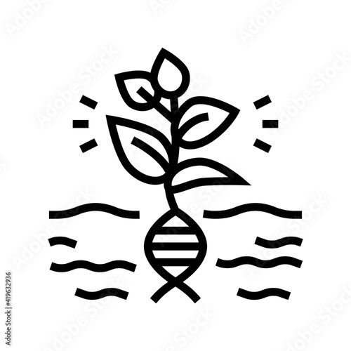 plant genetic line icon vector. plant genetic sign. isolated contour symbol black illustration