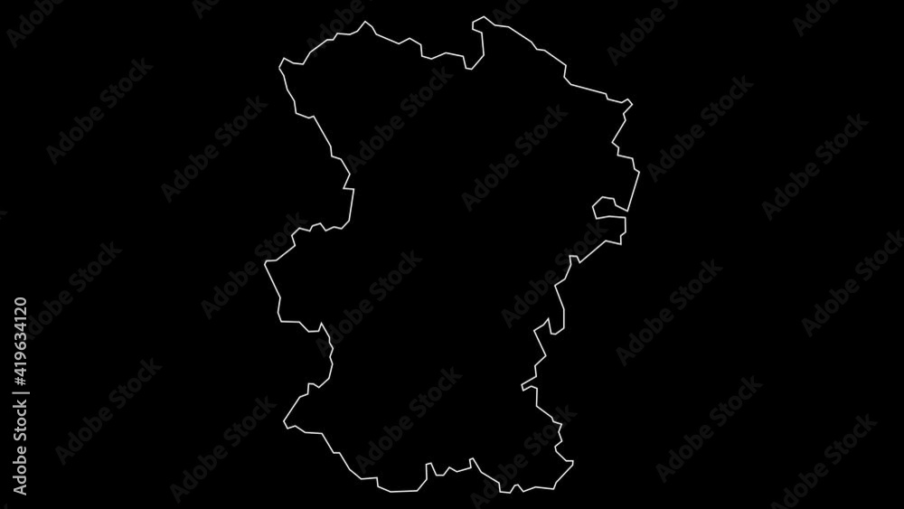 Hamadan Iran province map outline animation Hamadan Iran province map outline animation