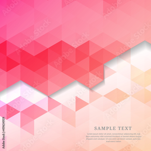 Abstract pink gradient color geometric hexagon pattern background and texture with copy space.