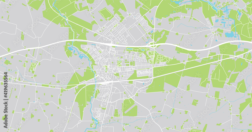 Urban vector city map of Ringstead, Denmark