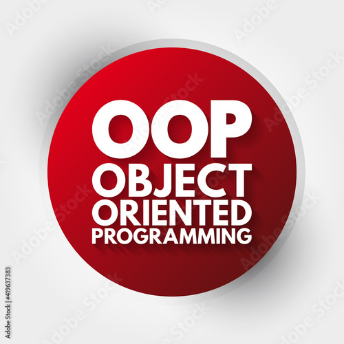 OOP - Object Oriented Programming acronym, technology concept background