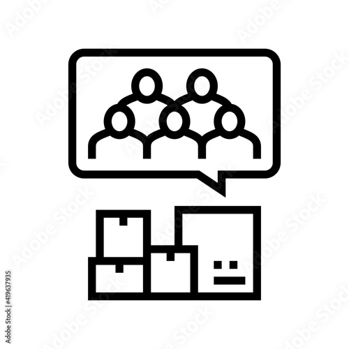 clients of logistics service line icon vector. clients of logistics service sign. isolated contour symbol black illustration