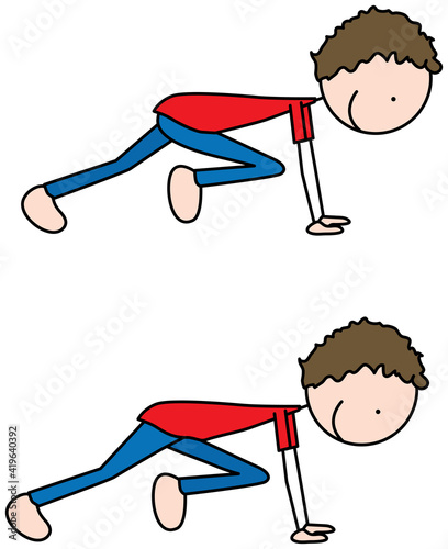 Happy kid exercises