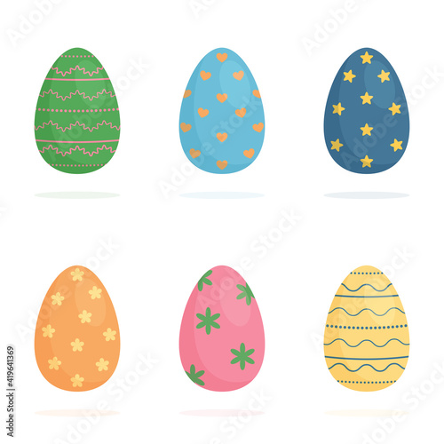 Easter eggs isolated on white background.