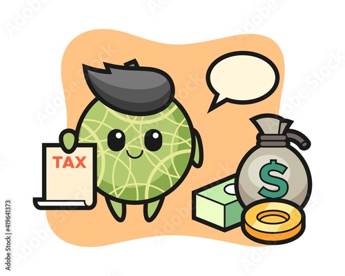 Character cartoon of melon as a accountant