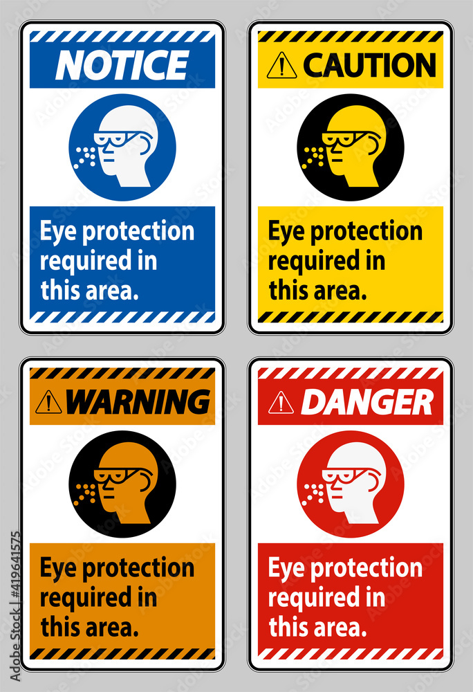 Eye Protection Required In This Area on white background