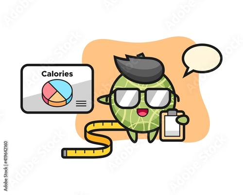 Illustration of melon mascot as a dietitian