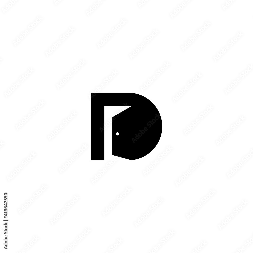 Door logo design vector template. letter D Door logo design vector template. letter D