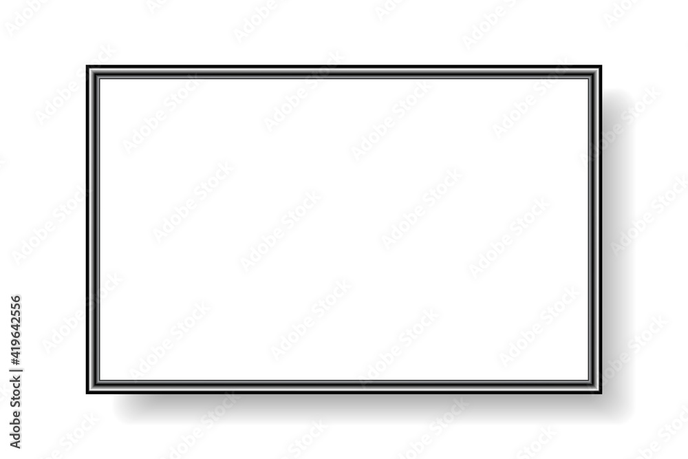 Vector Picture Frame Silver On Gray Background. Vector Picture Frame Silver On Gray Background.