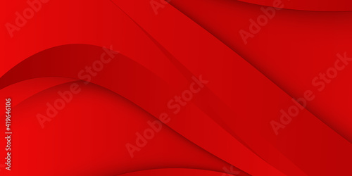 Abstract red and white abstract background with 3d overlap layer and paper cut art style 