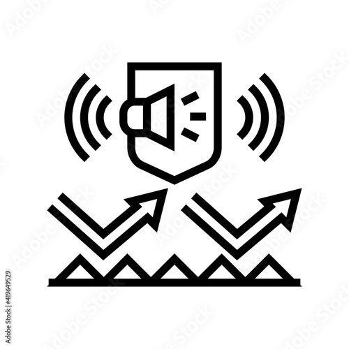 noise protect layer line icon vector. noise protect layer sign. isolated contour symbol black illustration