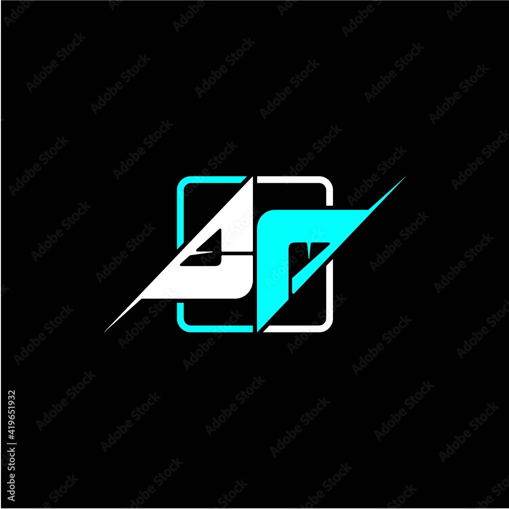 Fototapeta premium the initial letter E M is modern with a simple design decorated with a square