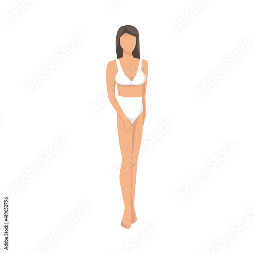 Woman posing in underwear, girl in lingerie. For the design of lingerie and swimwear, bathing suits.