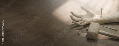 Photography Hand of Christ Nailed Symbolic of Crucifixion