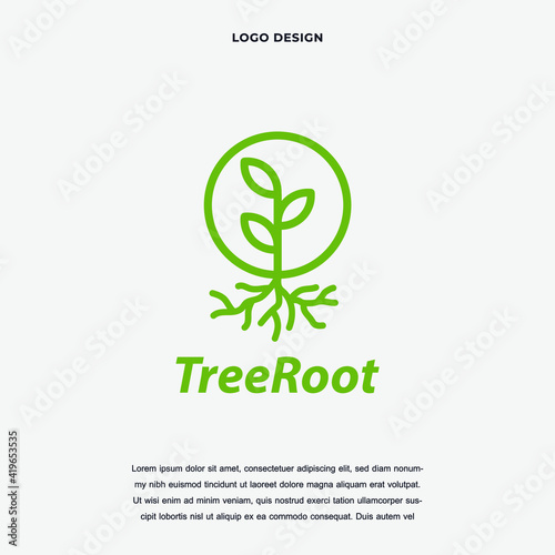 Creative root of the tree icon logo design vector illustration. nature tree root symbol logo design color editable