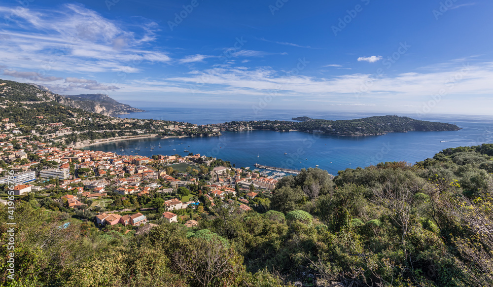 view of the bay of Villefranche-sur-Mer, France