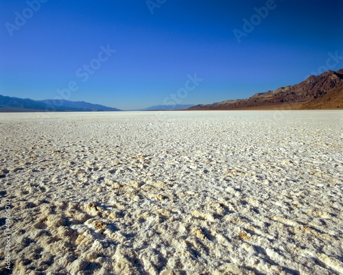 Salt Flats at Badwater, at minus 282 feet the lowest point in the USA, Death Valley National Monument, California/Nevada, USA photo